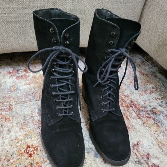 Charles David Lace-Up Suede Boots 7.5 - Picture 2 of 10